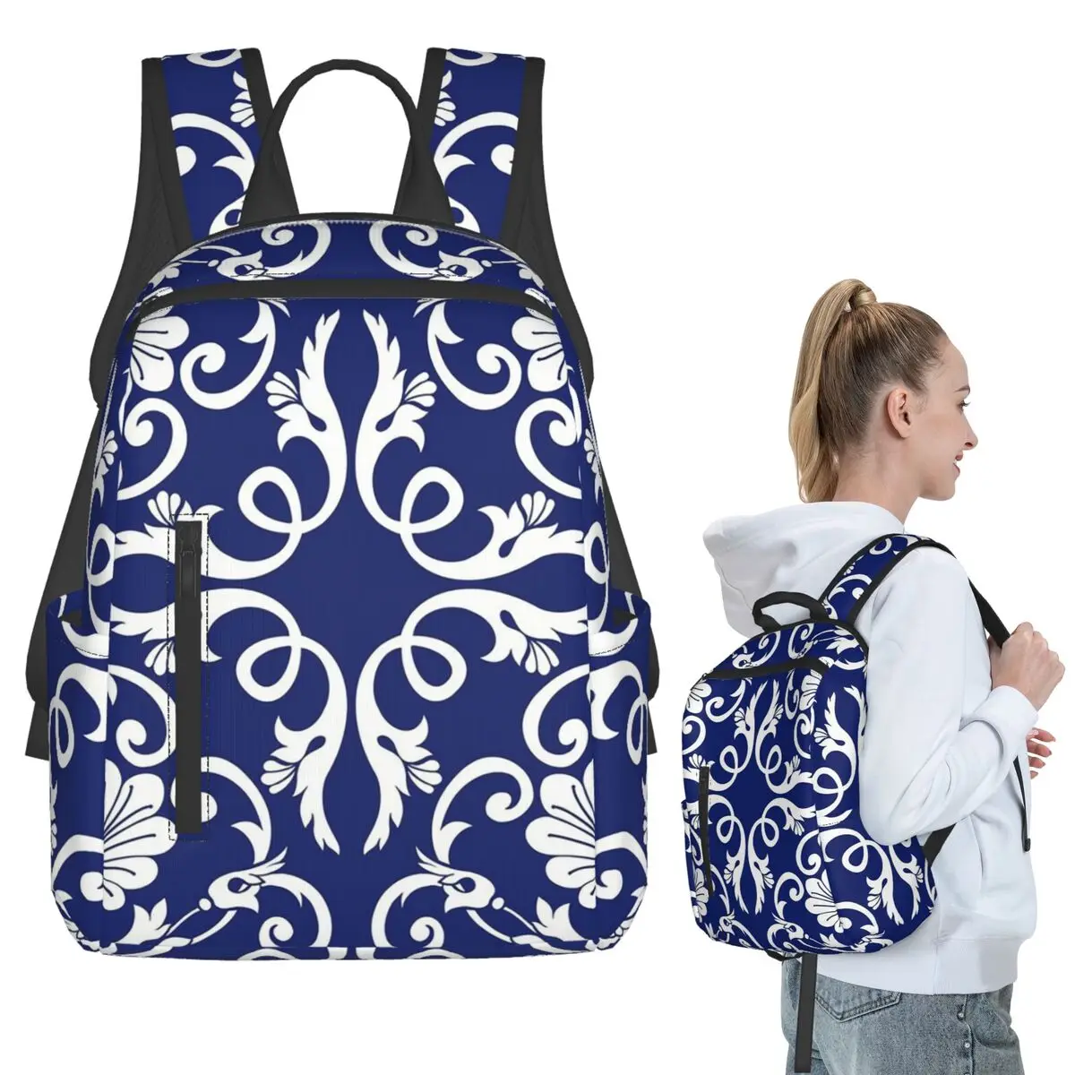 Blue And White Pattern Decorative Paint Backpack Student BookBag Children School Bag Laptop Shoulder Bags Men Women
Blue And White Pattern Decorative Paint Backpack Student BookBag Children School Bag Laptop Shoulder Bags Men Women