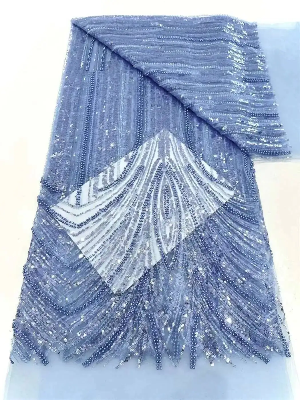 Latest Royal African Lace Fabric 2025 Luxury French Sequins Mesh Lace Fabric High-end Handmade Beaded For Wedding Dress
Latest Royal African Lace Fabric 2025 Luxury French Sequins Mesh Lace Fabric High-end Handmade Beaded For Wedding Dress