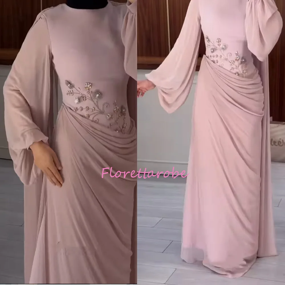 Customized Luxury Arabic Evening Dress Long Sleeves Floral Applique Floor Length Party Gowns O-Neck Long Prom Dresses
Customized Luxury Arabic Evening Dress Long Sleeves Floral Applique Floor Length Party Gowns O-Neck Long Prom Dresses
