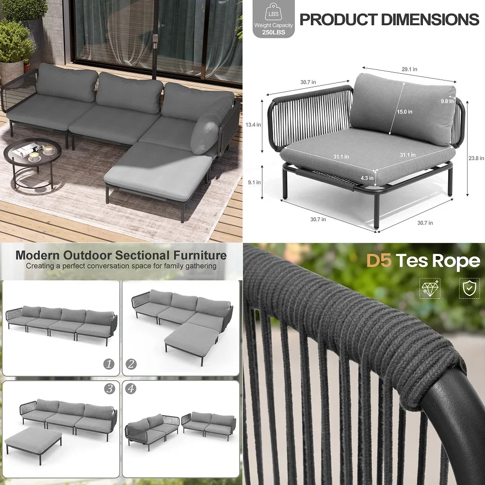 Patio Furniture Sets, 7Piece Outdoor Patio Furniture with Thick Cushions, Wicker Outdoor Conversation Set Sectional Sofa for Ba
Patio Furniture Sets, 7Piece Outdoor Patio Furniture with Thick Cushions, Wicker Outdoor Conversation Set Sectional Sofa for Ba