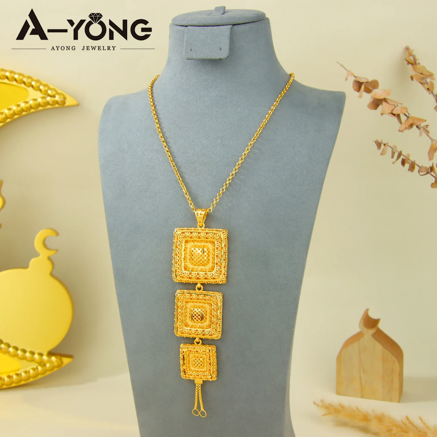 Oman Fashion Chunky Necklace Pendant 21k Gold Plated Nigeria Bridal Wedding Big Pendants Kurdish Women Event Party Jewelry
Oman Fashion Chunky Necklace Pendant 21k Gold Plated Nigeria Bridal Wedding Big Pendants Kurdish Women Event Party Jewelry