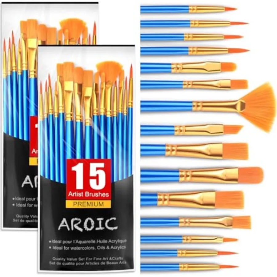 Acrylic Paint Brush Set, 30 pcs Nylon Hair Paint Brushes for All Purpose Oil Watercolor Face Body Rock Painting Artist, Small P
Acrylic Paint Brush Set, 30 pcs Nylon Hair Paint Brushes for All Purpose Oil Watercolor Face Body Rock Painting Artist, Small P