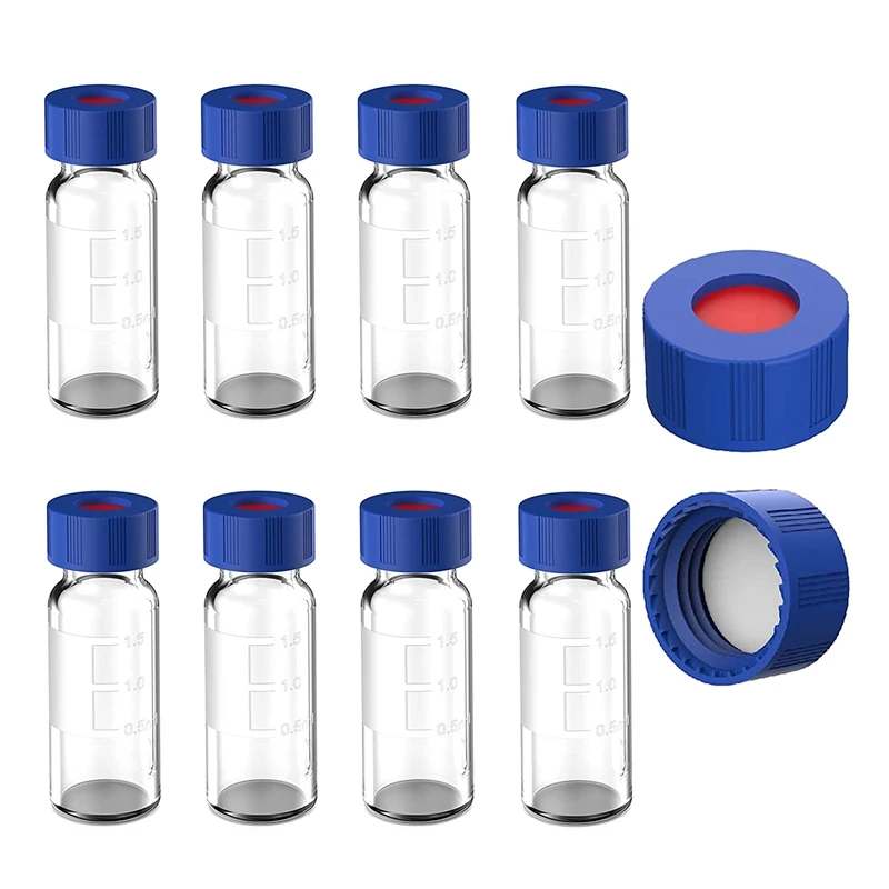ABKR-2ML Autosampler Vials Pack Of 100 - HPLC Vials 9-425 Vials With Blue Screw Caps
ABKR-2ML Autosampler Vials Pack Of 100 - HPLC Vials 9-425 Vials With Blue Screw Caps