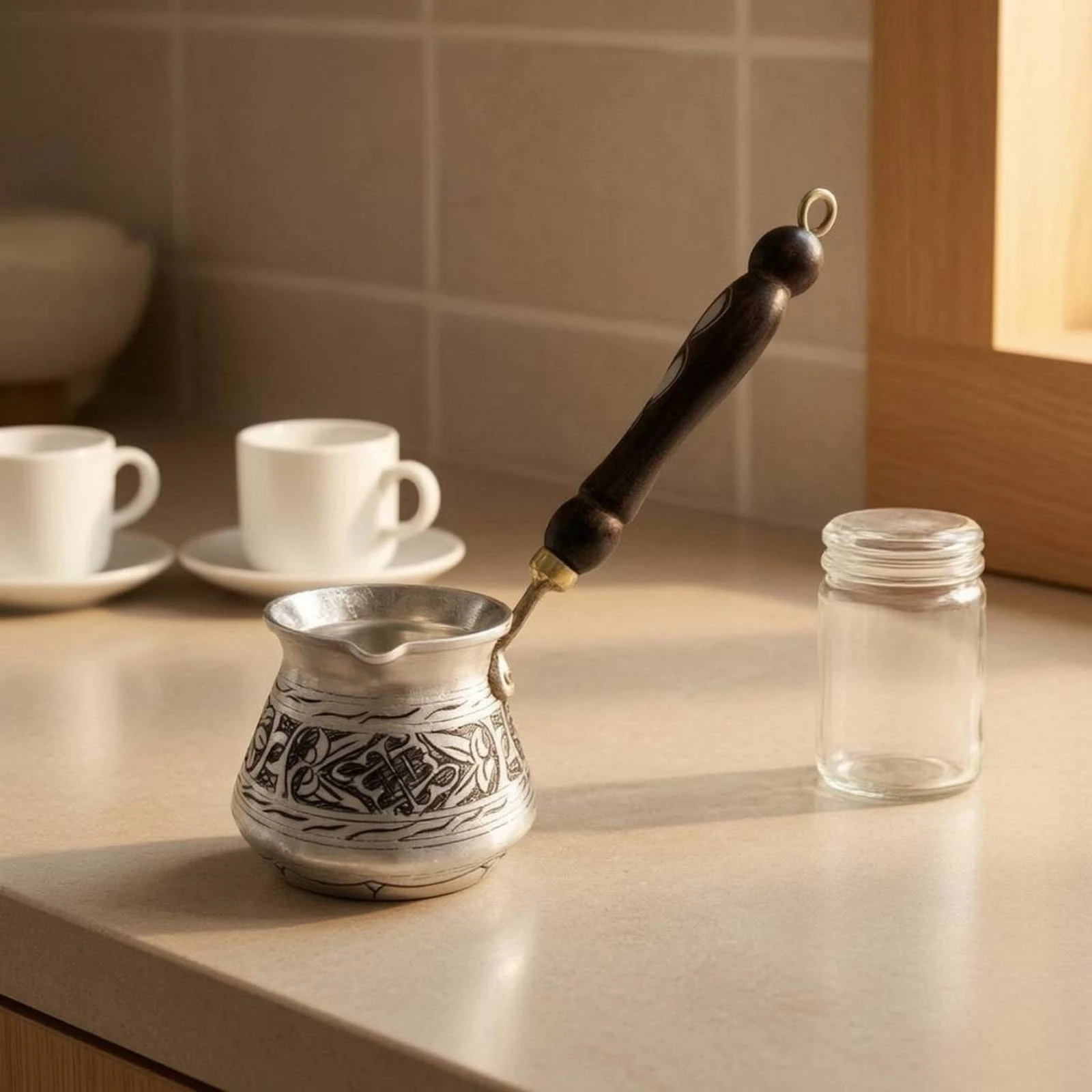 Hand Engraved Copper Cezve Narrow Spout Engraved Copper Coffee Pot Wood Handle Coffee Pot Hanging Loop Kitchenware Food Safe
Hand Engraved Copper Cezve Narrow Spout Engraved Copper Coffee Pot Wood Handle Coffee Pot Hanging Loop Kitchenware Food Safe
