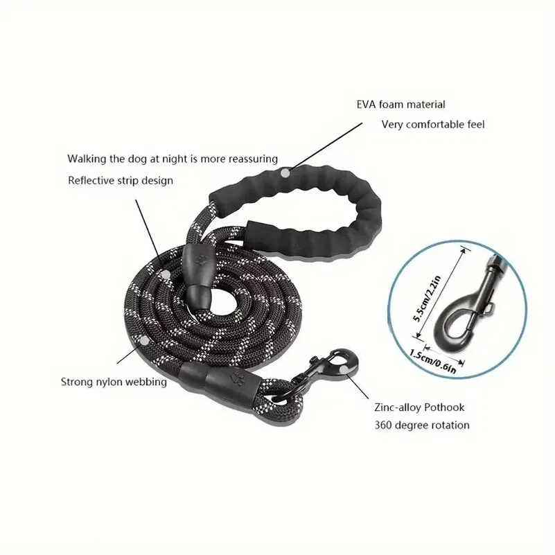 Reflective Dog Leash With Comfortable Padded Handle - Double Heavy Duty Traction Rope For Strong Dogs - Enhance Safety And Contr
Reflective Dog Leash With Comfortable Padded Handle - Double Heavy Duty Traction Rope For Strong Dogs - Enhance Safety And Contr