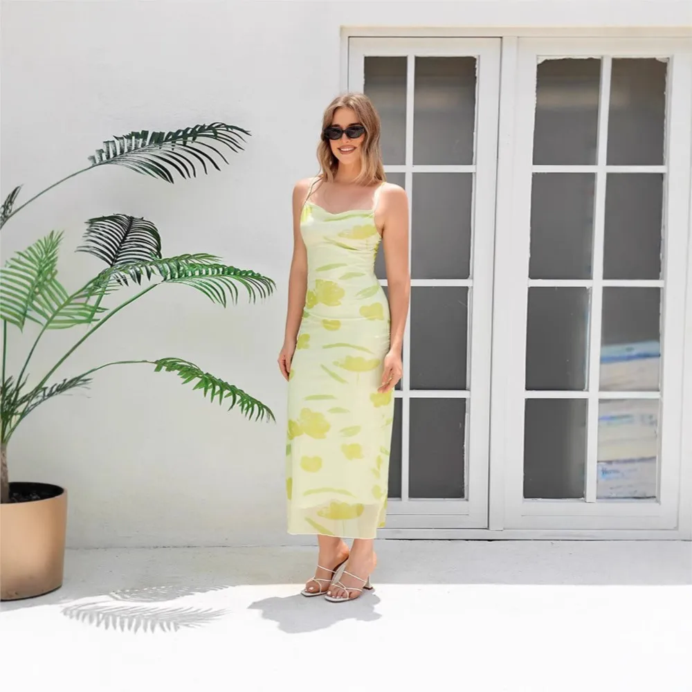 Сетчатое платье на подтяжках с принтом, женское новое летнее сексуальное однотонное длинное платье с воротником без рукавов и ремешками на спине, Ropa Mujer Vestidos
Сетчатое платье на подтяжках с принтом, женское новое летнее сексуальное однотонное длинное платье с воротником без рукавов и ремешками на спине, Ropa Mujer Vestidos