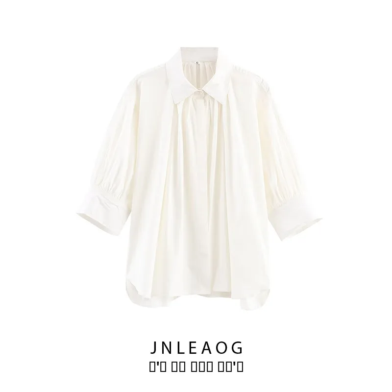 Faionable Loose Women's irt Spring Autumn Season Polyester Fabric Pleated Fluffy Sve Versatile Sli Pure Color irt
Faionable Loose Women's irt Spring Autumn Season Polyester Fabric Pleated Fluffy Sve Versatile Sli Pure Color irt