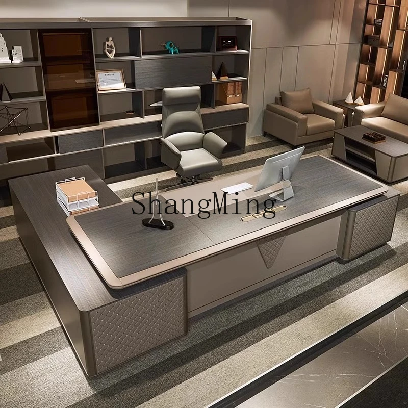 SM boss table office desk and chair combination simple modern high-end sense large desk office furniture
SM boss table office desk and chair combination simple modern high-end sense large desk office furniture