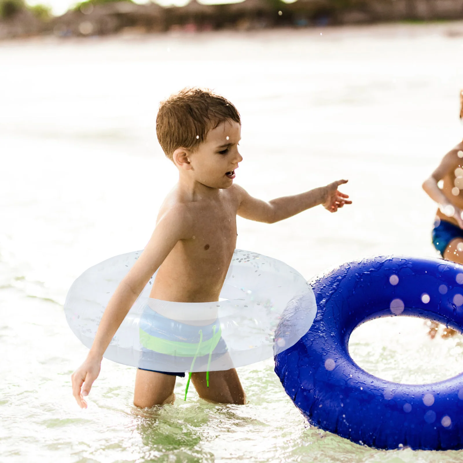 Colorful Transparent Sequins Inflatable Swim Ring Adults Pool Party Accessory 90cm PVC Water Resistant Floating Ring
Colorful Transparent Sequins Inflatable Swim Ring Adults Pool Party Accessory 90cm PVC Water Resistant Floating Ring