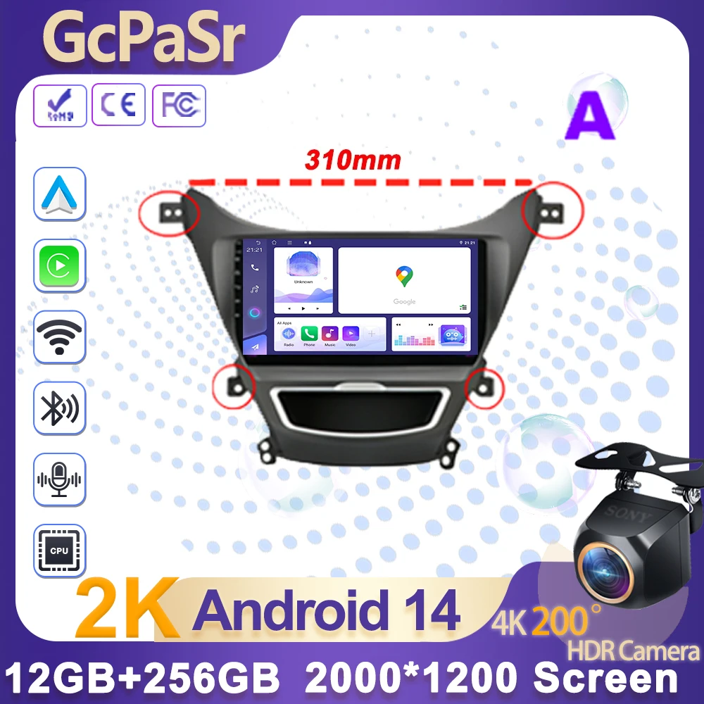 Car Radio Autoradio For Hyundai Elantra Avante I35 2011-2016 Wireless Carplay Screen Android Auto wifi GPS 4G Multimedia
Car Radio Autoradio For Hyundai Elantra Avante I35 2011-2016 Wireless Carplay Screen Android Auto wifi GPS 4G Multimedia