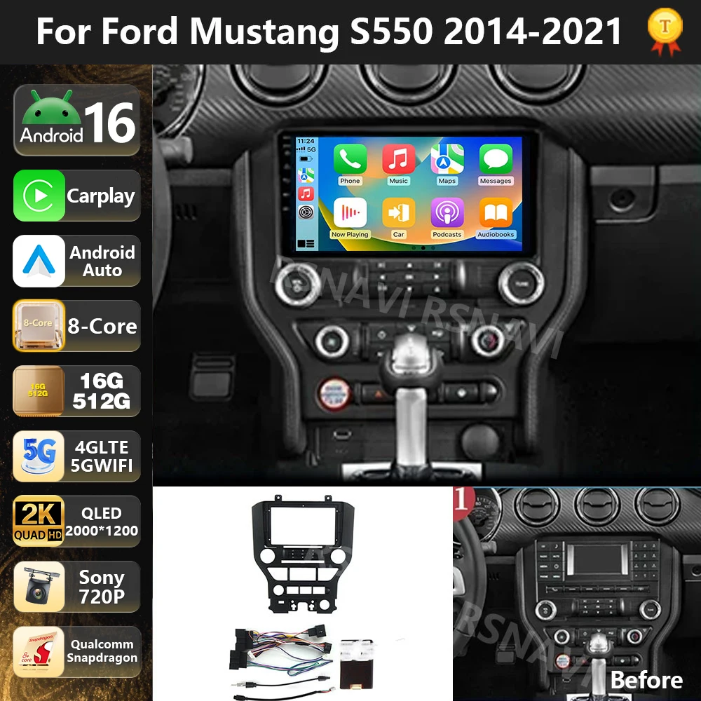Qualcomm Android 16 Car Radio Multimedia Player For Ford Mustang S550 2014 – 2021 Auto Carplay Car Stereo DSP wifi+4G GPS BT FM
Qualcomm Android 16 Car Radio Multimedia Player For Ford Mustang S550 2014 – 2021 Auto Carplay Car Stereo DSP wifi+4G GPS BT FM