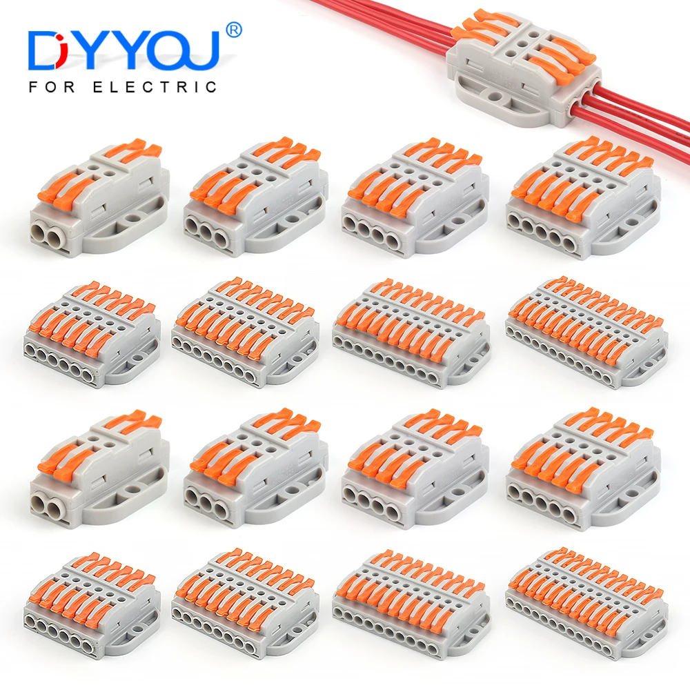 Mini Splicing Wire Connectors 2/3/4/5/6/8/10/12Pin Quick Universal Compact Splitter Push-in Butt Terminal Block With Fixing Hole
Mini Splicing Wire Connectors 2/3/4/5/6/8/10/12Pin Quick Universal Compact Splitter Push-in Butt Terminal Block With Fixing Hole