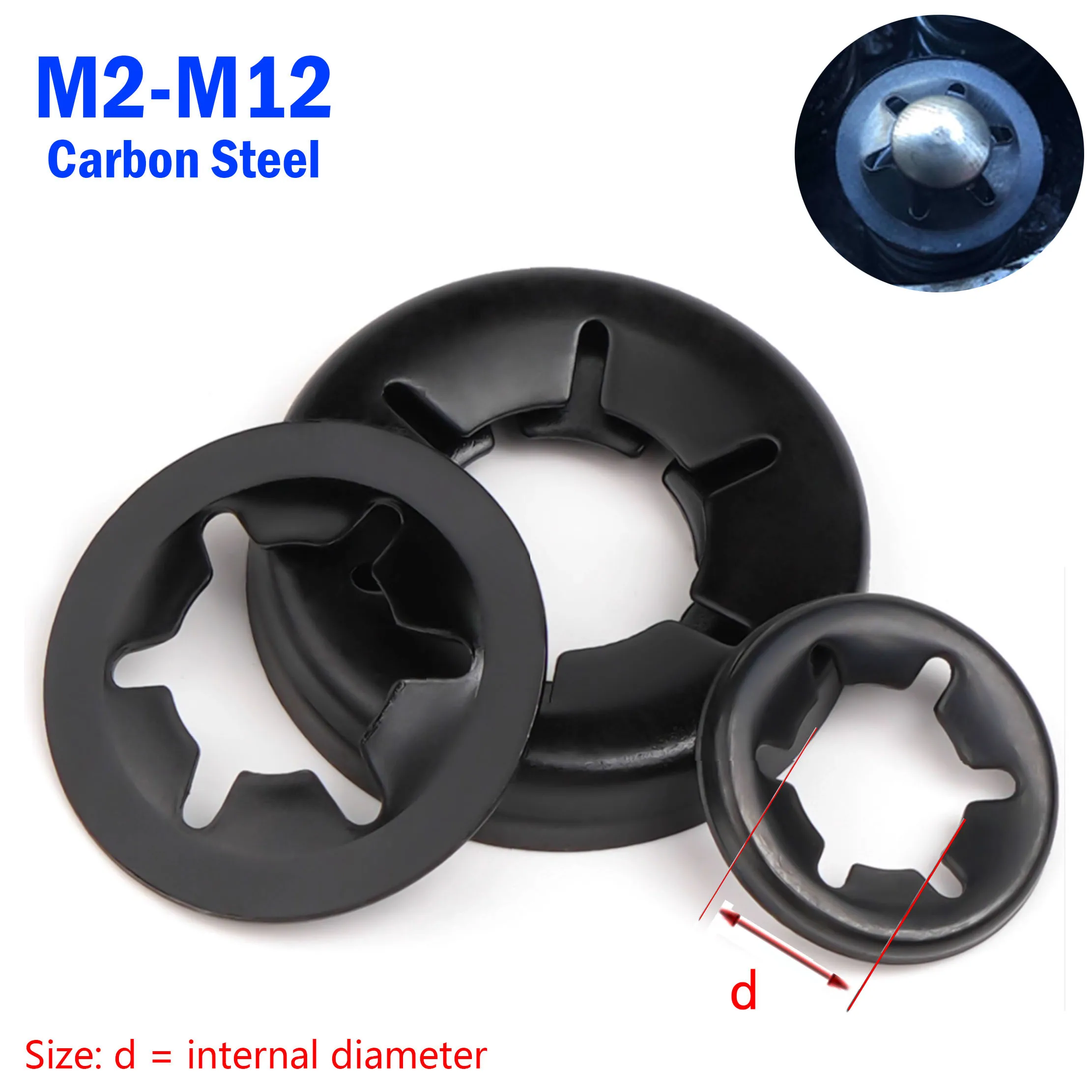 M2 M2.5 M3 M4 M5 M6 M8 M10 M12 Carbon Steel Star Lock Starlock Push on Fixes Clip Washer
M2 M2.5 M3 M4 M5 M6 M8 M10 M12 Carbon Steel Star Lock Starlock Push on Fixes Clip Washer