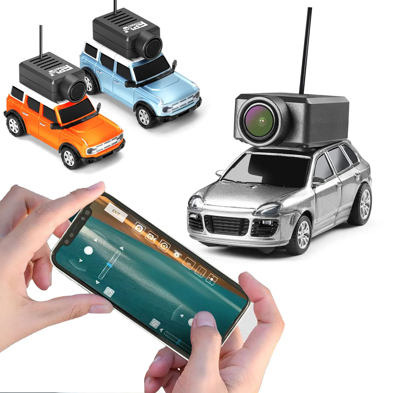 1:64 FPV RC Car with 720P HD Camera, 2.4G WiFi APP Control, Full Proportional Steering & Throttle, Gyro Stabilizer, Silver Gray
1:64 FPV RC Car with 720P HD Camera, 2.4G WiFi APP Control, Full Proportional Steering & Throttle, Gyro Stabilizer, Silver Gray