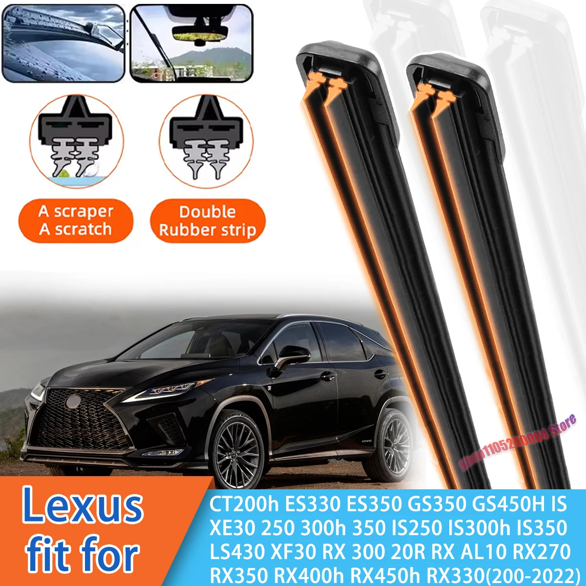 OE Style Double Rubber Front Windscreen Wipers Replacement For Lexus CT200h ES330 ES350 GS350 GS450H RX330 RX LS430
OE Style Double Rubber Front Windscreen Wipers Replacement For Lexus CT200h ES330 ES350 GS350 GS450H RX330 RX LS430
