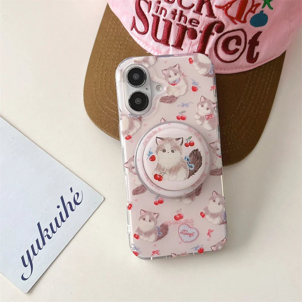 Trend Cherry Cat Pink Silicone Bracket Magnetic Phone Case For iPhone 16 15 14 13 PRO MAX 12 13 Pro Plus Cute Y2k Cartoon Cover
Trend Cherry Cat Pink Silicone Bracket Magnetic Phone Case For iPhone 16 15 14 13 PRO MAX 12 13 Pro Plus Cute Y2k Cartoon Cover