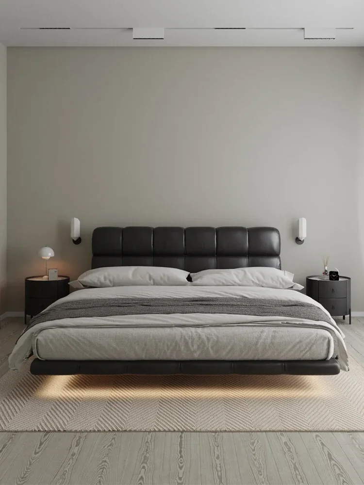 Puff bed Nordic leather bed luxury modern simple master bedroom solid wood suspended bed
Puff bed Nordic leather bed luxury modern simple master bedroom solid wood suspended bed