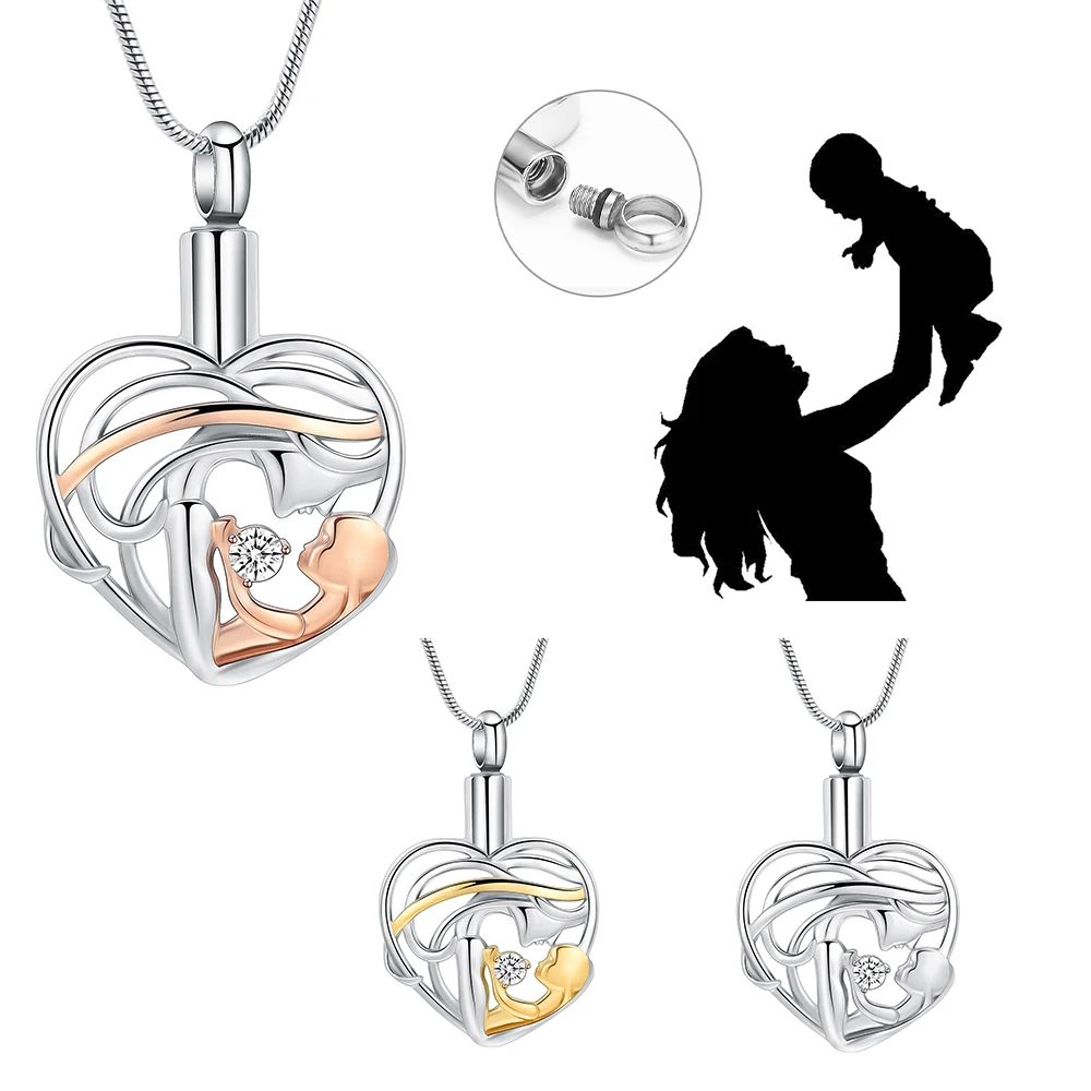 Eternal Mother Love Urn Necklace For Human Ashes Gift to Mom With Crystal Cremation Jewelry Stainless Steel Charm Pendant
Eternal Mother Love Urn Necklace For Human Ashes Gift to Mom With Crystal Cremation Jewelry Stainless Steel Charm Pendant