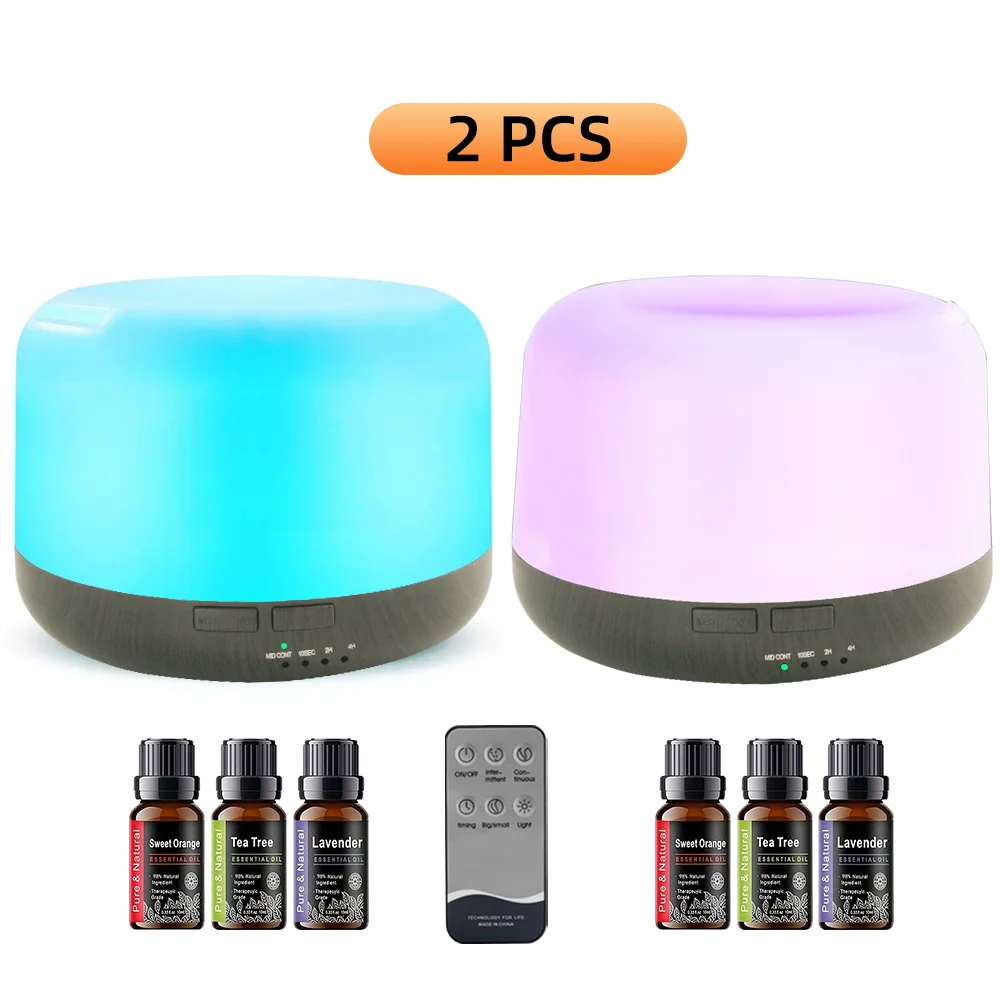500ml Aromatherapy Diffuser with Remote Control 7 Dimmable LED Lights,Silent Mist,Includes3Essential Oils(2PCS)for Home&Office
500ml Aromatherapy Diffuser with Remote Control 7 Dimmable LED Lights,Silent Mist,Includes3Essential Oils(2PCS)for Home&Office