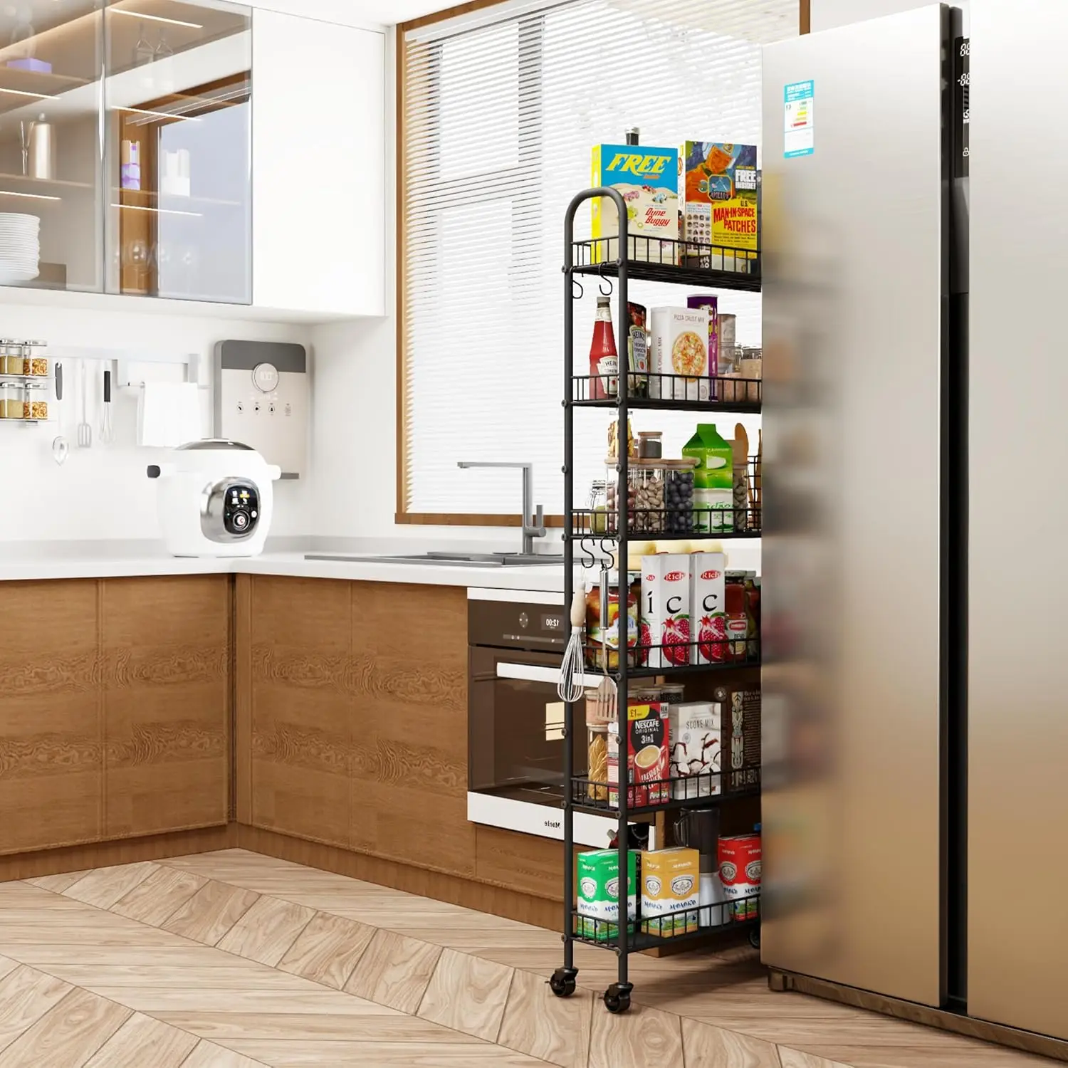 6 Tier Slim Storage Cart with Wheels, Metal Mobile Shelving Unit Organizer Utility Cart for Office Bathroom Laundry (6inches)
6 Tier Slim Storage Cart with Wheels, Metal Mobile Shelving Unit Organizer Utility Cart for Office Bathroom Laundry (6inches)