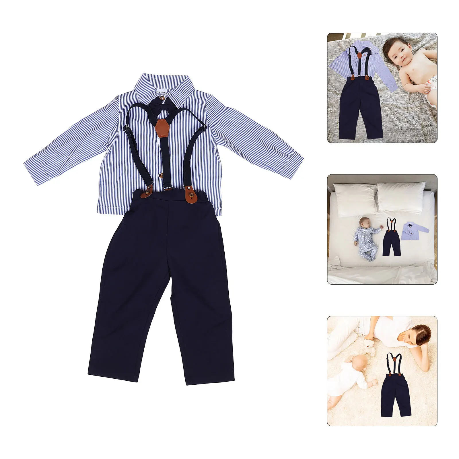 1Set Boys Overalls Outfit Toddler Long Sleeve Shirt Bow Tie Gentleman Style Spring Fall Baby Formal Suit for Boys
1Set Boys Overalls Outfit Toddler Long Sleeve Shirt Bow Tie Gentleman Style Spring Fall Baby Formal Suit for Boys