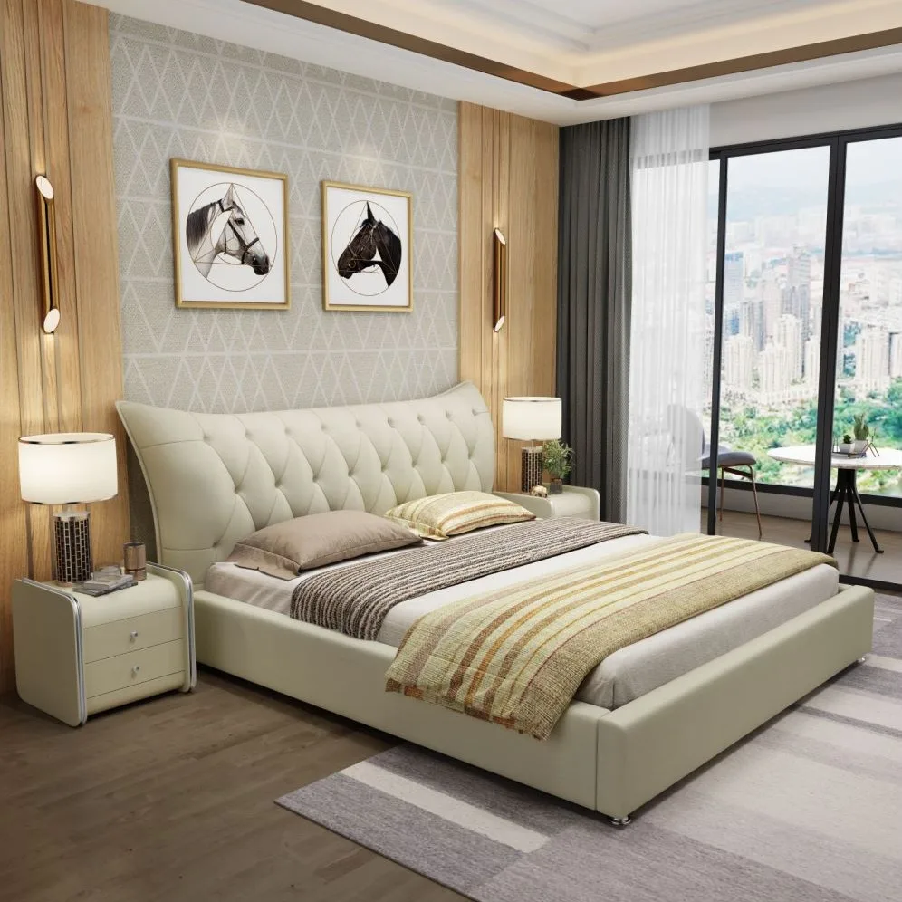 #Modern Minimalist Genuine Leather Bed Nordic Light Luxury Small Apartment Master Bedroom Soft Upholstered Double Bed Factory
#Modern Minimalist Genuine Leather Bed Nordic Light Luxury Small Apartment Master Bedroom Soft Upholstered Double Bed Factory