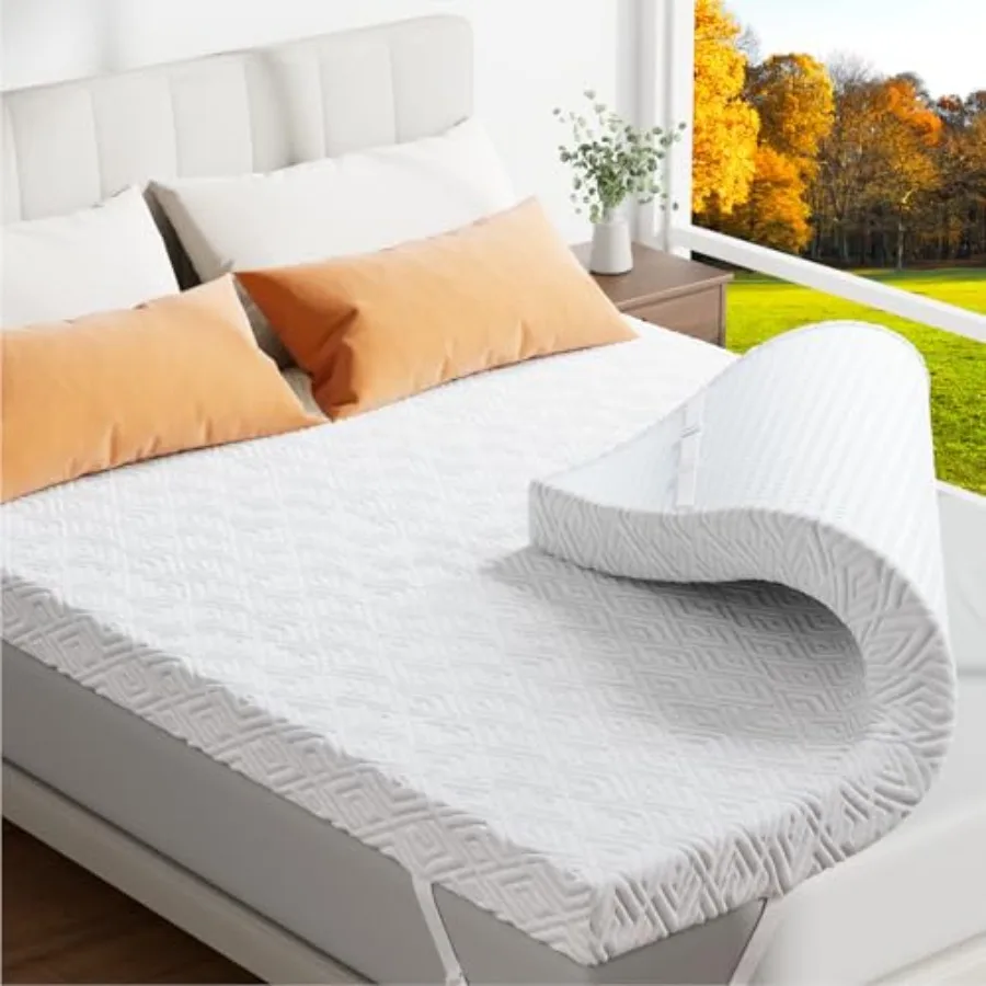 Memory Foam Mattress Topper - Gel Mattress Pad for Pressure Relief, Premium Soft Cooling Sleep Bed Topper, Non-Slip Design with
Memory Foam Mattress Topper - Gel Mattress Pad for Pressure Relief, Premium Soft Cooling Sleep Bed Topper, Non-Slip Design with