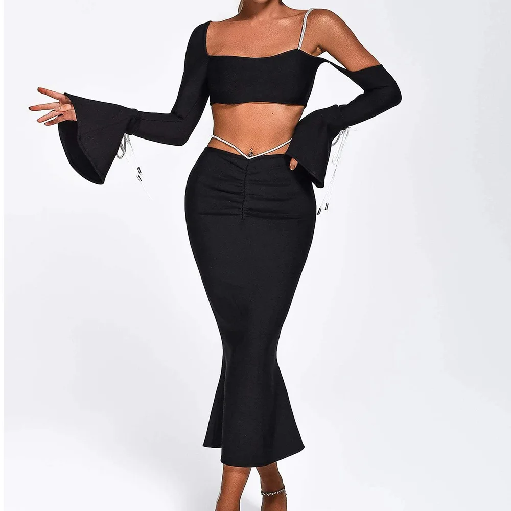 New women's wholesale sexy horn long sleeve waist suit long dress bandage dress women's party sexy temperament elegant high-end
New women's wholesale sexy horn long sleeve waist suit long dress bandage dress women's party sexy temperament elegant high-end
