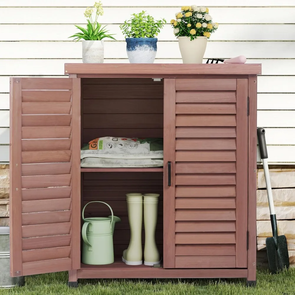 Outdoor Storage Cabinet & Potting Bench Table with Metal Top, Wooden Patio Furniture, Garden Workstation
Outdoor Storage Cabinet & Potting Bench Table with Metal Top, Wooden Patio Furniture, Garden Workstation