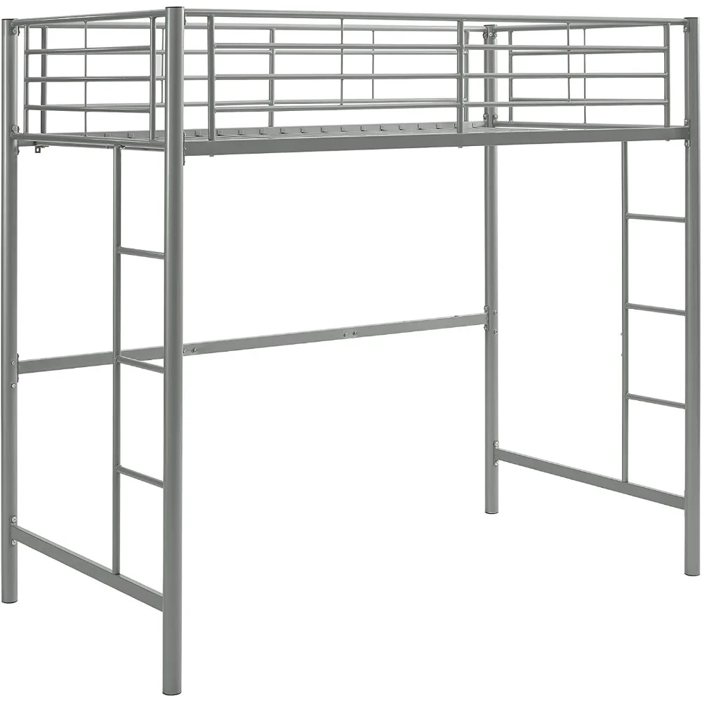 Metal Twin over Loft Bunk Bed, Twin Size Bed frame with Ladder, Guardrails, Hardware Packet, Assembly Instructions, Bed frame
Metal Twin over Loft Bunk Bed, Twin Size Bed frame with Ladder, Guardrails, Hardware Packet, Assembly Instructions, Bed frame