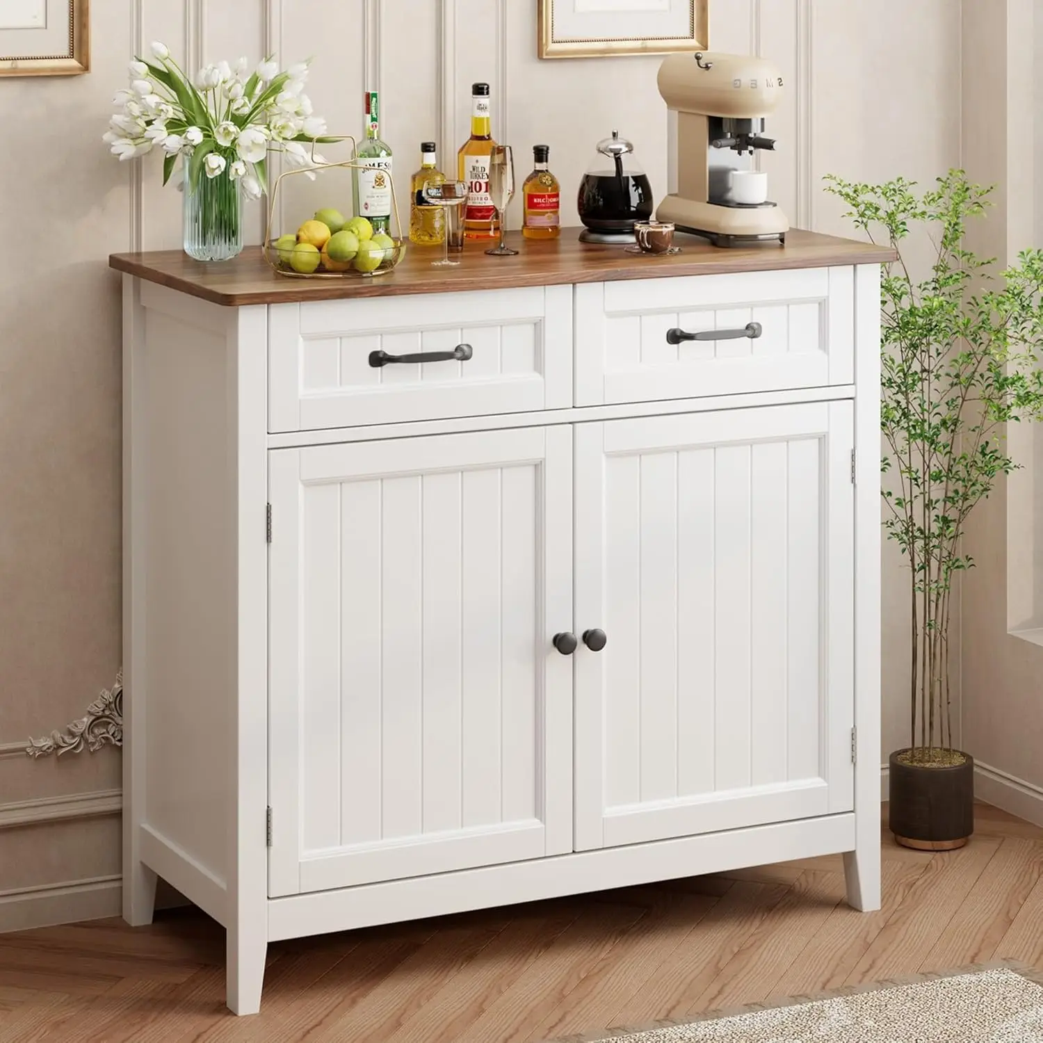 32'' High Sideboard Buffet Cabinet Adjustable Shelf Coffee Bar Storage for Dining Room Bathroom Entryway, Customized
32'' High Sideboard Buffet Cabinet Adjustable Shelf Coffee Bar Storage for Dining Room Bathroom Entryway, Customized