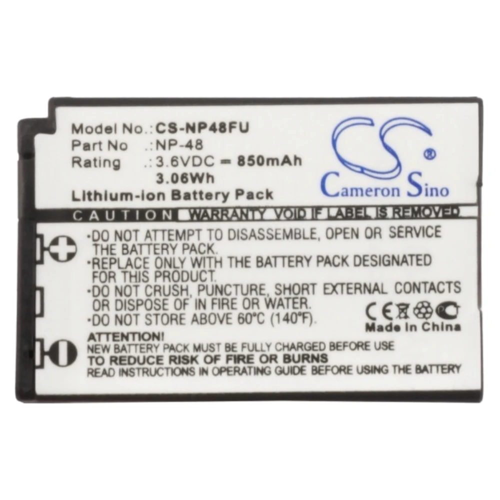 Li-ion Camera Battery for Fujifilm | 3.6V, 850mAh | Compatible with XQ1, XQ2 (Part No: NP-48)
Li-ion Camera Battery for Fujifilm | 3.6V, 850mAh | Compatible with XQ1, XQ2 (Part No: NP-48)