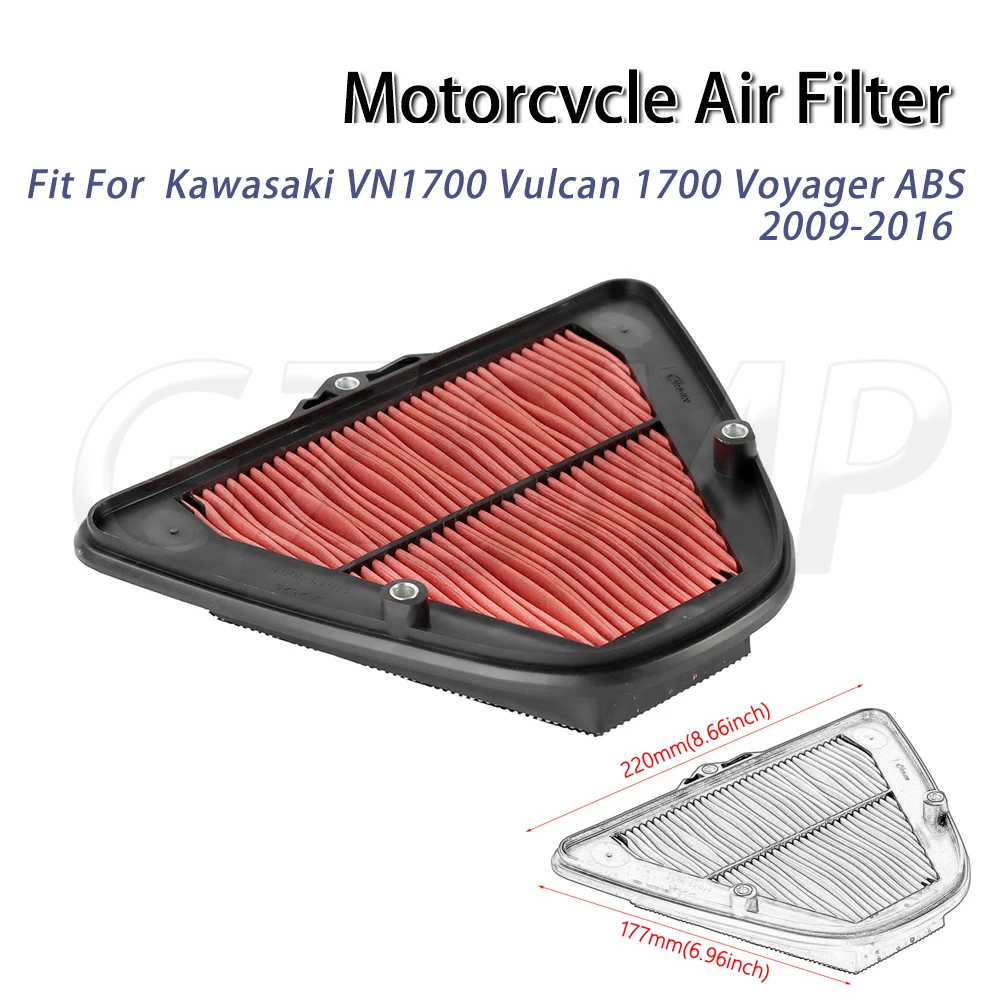 Motorcycle Air Filter Fit for Kawasaki VN1700 2009 - 2016 Vulcan 1700 Voyager ABS 2010 2011 2012 2013 2014 2015
Motorcycle Air Filter Fit for Kawasaki VN1700 2009 - 2016 Vulcan 1700 Voyager ABS 2010 2011 2012 2013 2014 2015