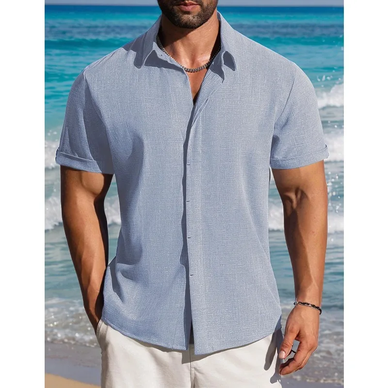 2026 Quality Mens Short Sleeve Linen Shirts Button Down Casual Summer Beach Tops For Daily Commute
2026 Quality Mens Short Sleeve Linen Shirts Button Down Casual Summer Beach Tops For Daily Commute