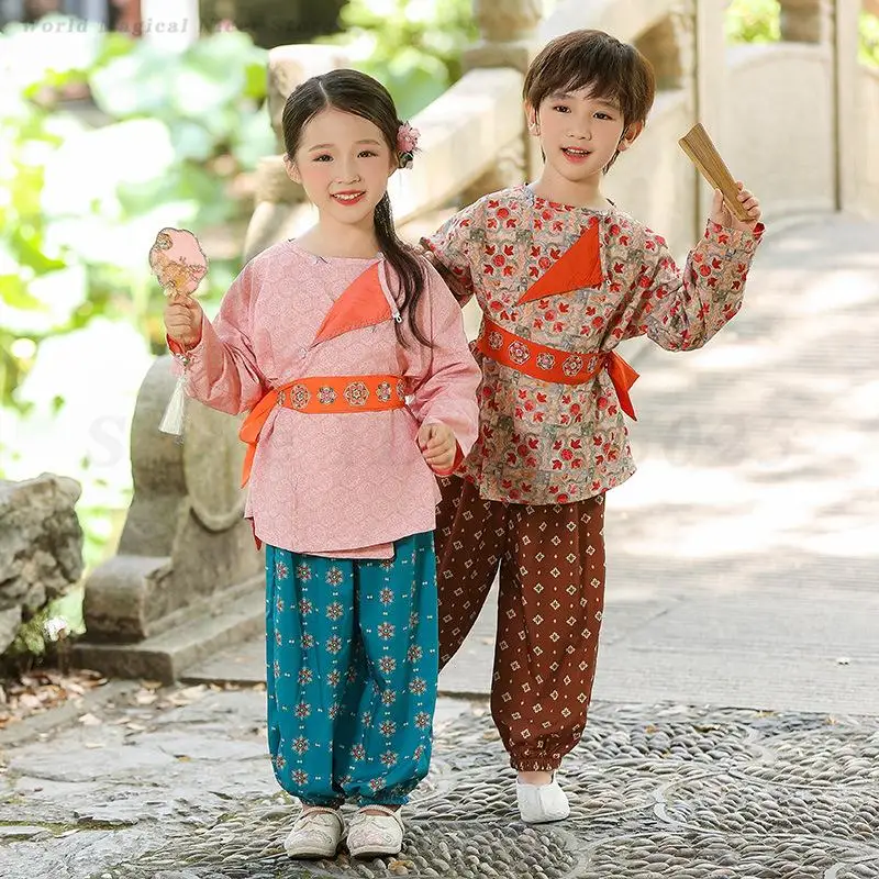 Boys and Girls Hanfu Spring Autumn Traditional Clothes Chinese Ancient Costume Tang Suit Children's Festival Performance Outfit
Boys and Girls Hanfu Spring Autumn Traditional Clothes Chinese Ancient Costume Tang Suit Children's Festival Performance Outfit