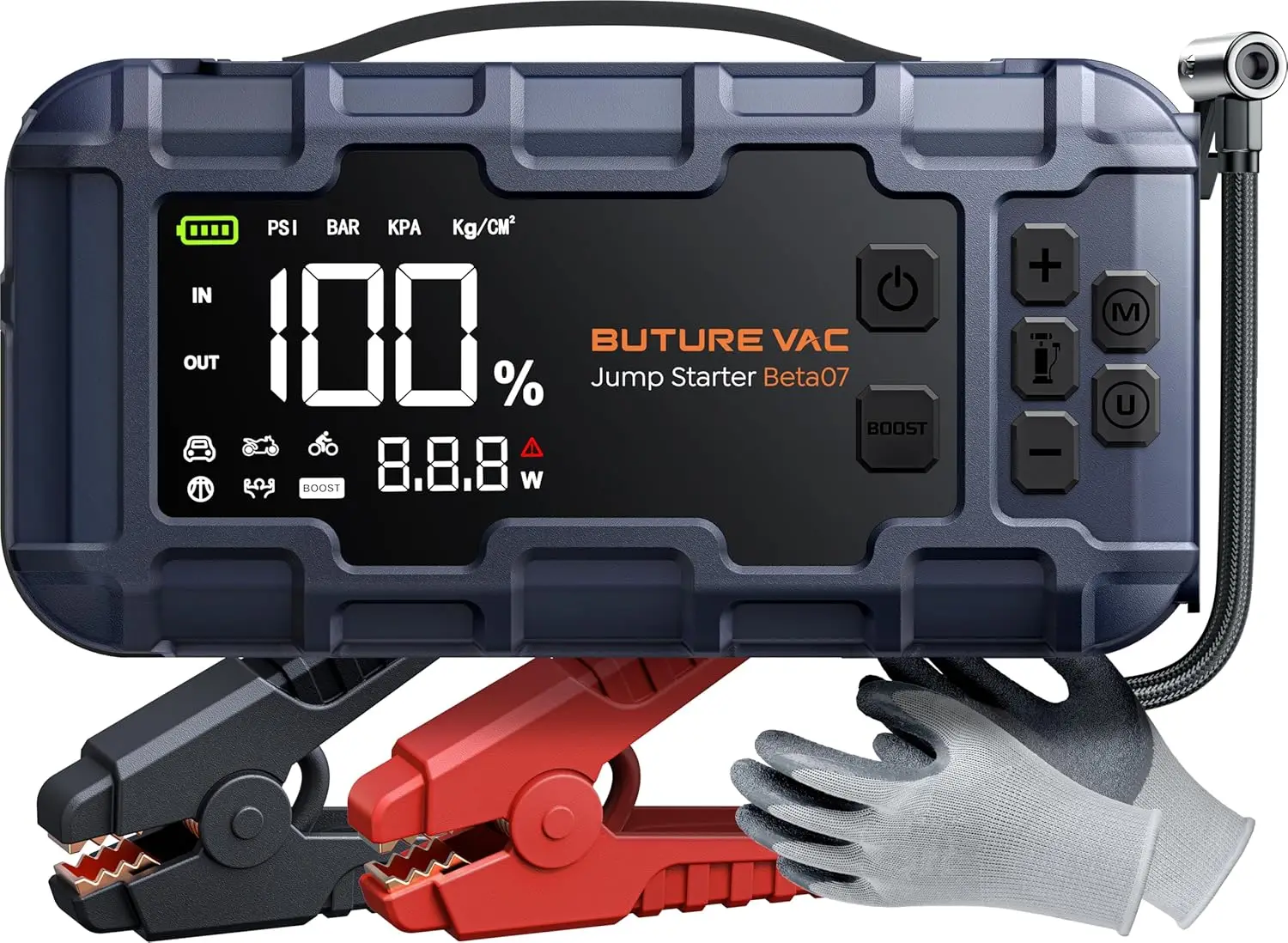 Portable 10-in-1 Car Battery Jump Starter with Air Compressor 8000A 160PSI 45W Charger, Jump Starter Jump Box (All Gas 14L Diese
Portable 10-in-1 Car Battery Jump Starter with Air Compressor 8000A 160PSI 45W Charger, Jump Starter Jump Box (All Gas 14L Diese