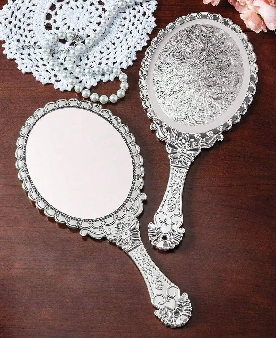 Vintage Handheld Makeup Mirror With Ornate Handle Decorative Compact Travel Mirror For Women
Vintage Handheld Makeup Mirror With Ornate Handle Decorative Compact Travel Mirror For Women