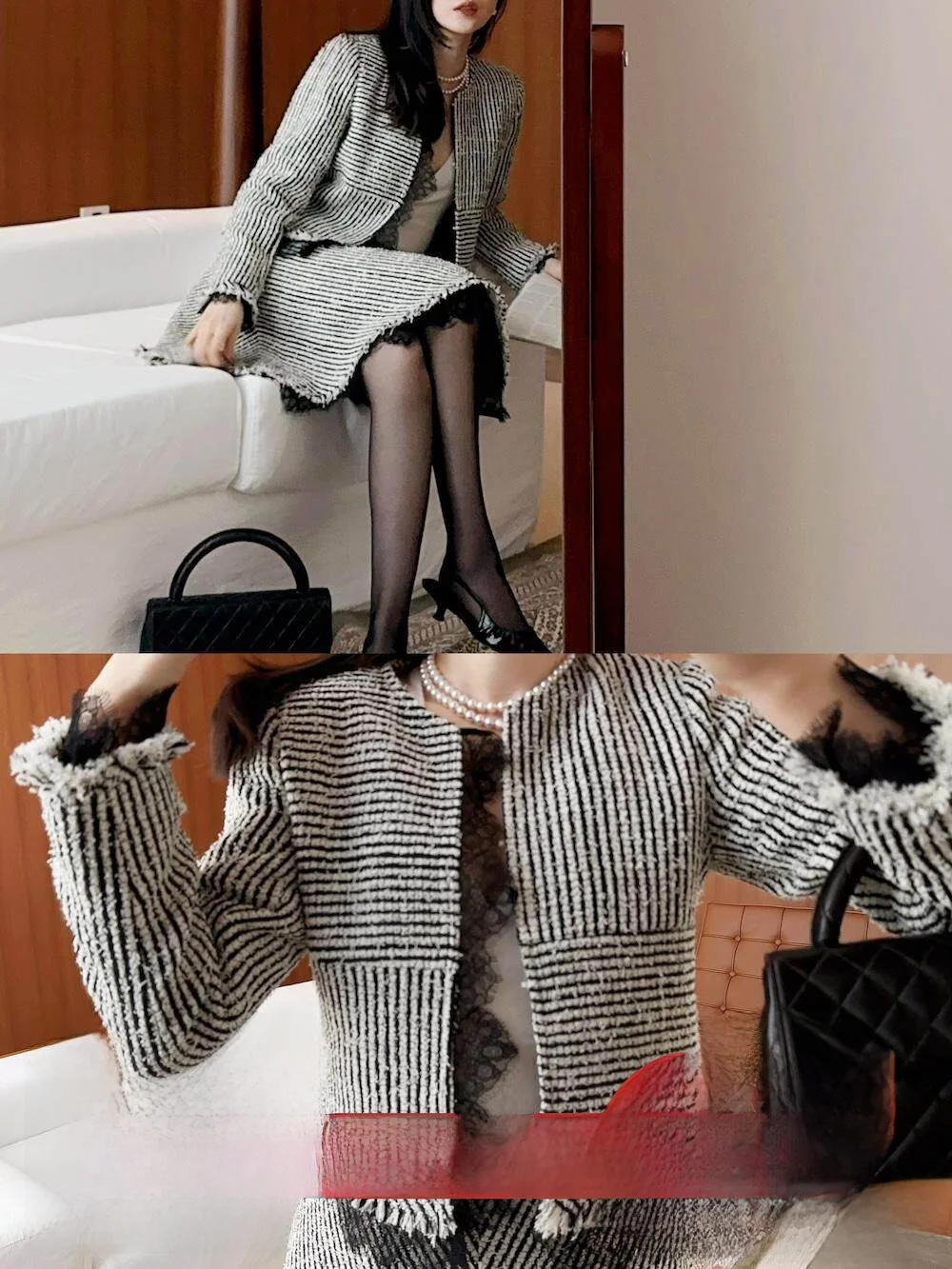 Lowey Lace Labyrinth Soft Wool ort Coat with Stripe Patchwork And Lace Commute Sle Long Sve round Ne Button down
Lowey Lace Labyrinth Soft Wool ort Coat with Stripe Patchwork And Lace Commute Sle Long Sve round Ne Button down
