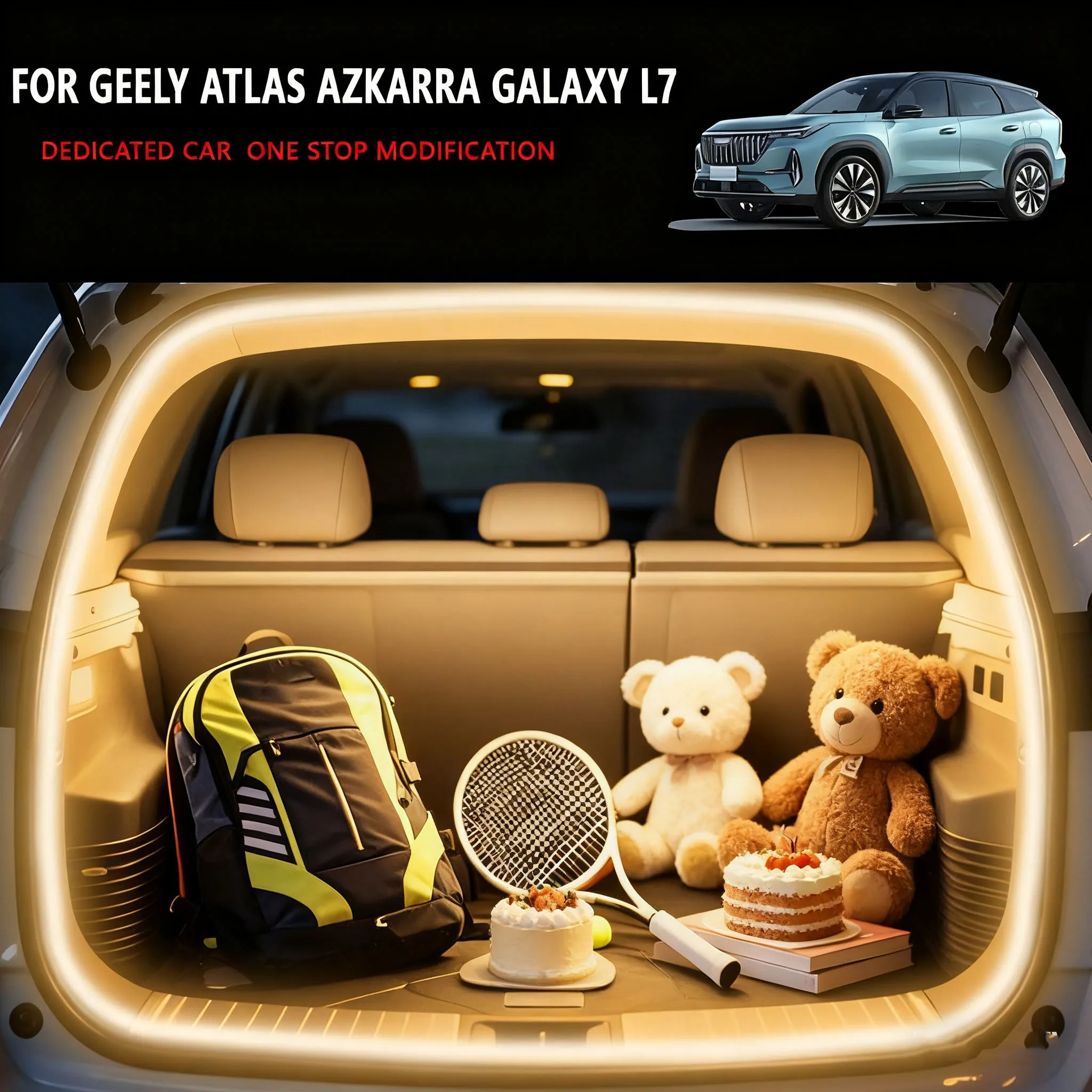 FOR GEELY ATLAS AZKARRA GALAXY L7 Rear Trunk LED Light Bar Strips Trunk Interior Decorative Lamp Strip Automatic Luggage 
FOR GEELY ATLAS AZKARRA GALAXY L7 Rear Trunk LED Light Bar Strips Trunk Interior Decorative Lamp Strip Automatic Luggage