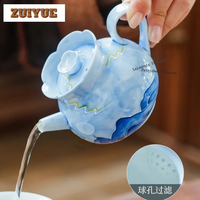 170ML Hand Painted Blue Sky Mount Teapot Retro Tea Infuser Pot Tea Maker Kettle With Filter Kung Fu Tea Tea Ceremony Craft
170ML Hand Painted Blue Sky Mount Teapot Retro Tea Infuser Pot Tea Maker Kettle With Filter Kung Fu Tea Tea Ceremony Craft