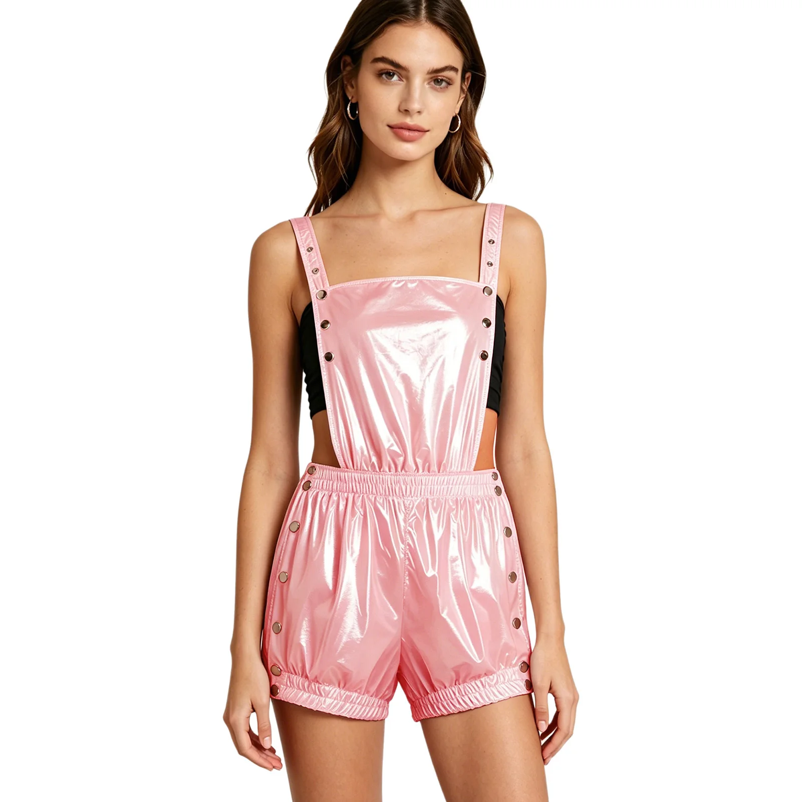 Women Waterproof Tear-away Rompers Pressing Buttons Ruffled Trims Elastic Waistband Backless Overalls Club Party Funny Nightwear
Women Waterproof Tear-away Rompers Pressing Buttons Ruffled Trims Elastic Waistband Backless Overalls Club Party Funny Nightwear