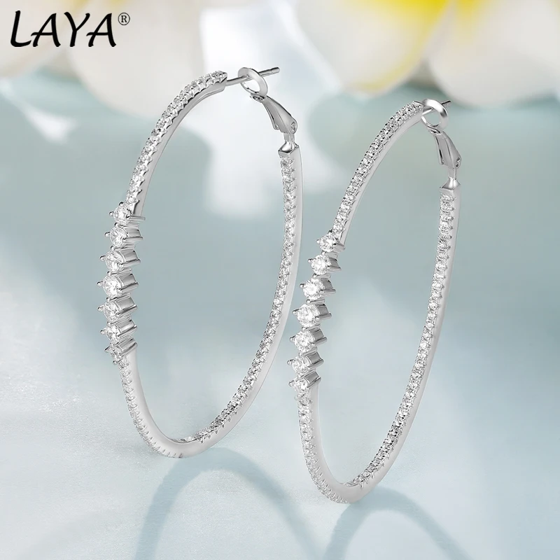 LAYA Sterling 925 Silver Shining Zircon Ear loops 55mm Long Dangle Hoop Earrings For Women Original Luxury Jewelry 2026 Trend
LAYA Sterling 925 Silver Shining Zircon Ear loops 55mm Long Dangle Hoop Earrings For Women Original Luxury Jewelry 2026 Trend