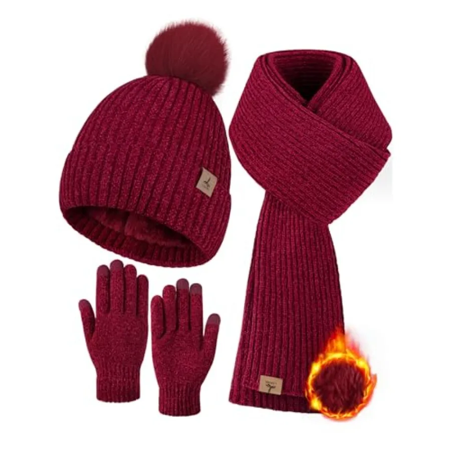 Winter Warm Hat Scarf and Touch Screen Gloves Set Knitted Pom Beanie Hat Neck Warmer Long Scarf Winter Gloves for Women Men
Winter Warm Hat Scarf and Touch Screen Gloves Set Knitted Pom Beanie Hat Neck Warmer Long Scarf Winter Gloves for Women Men