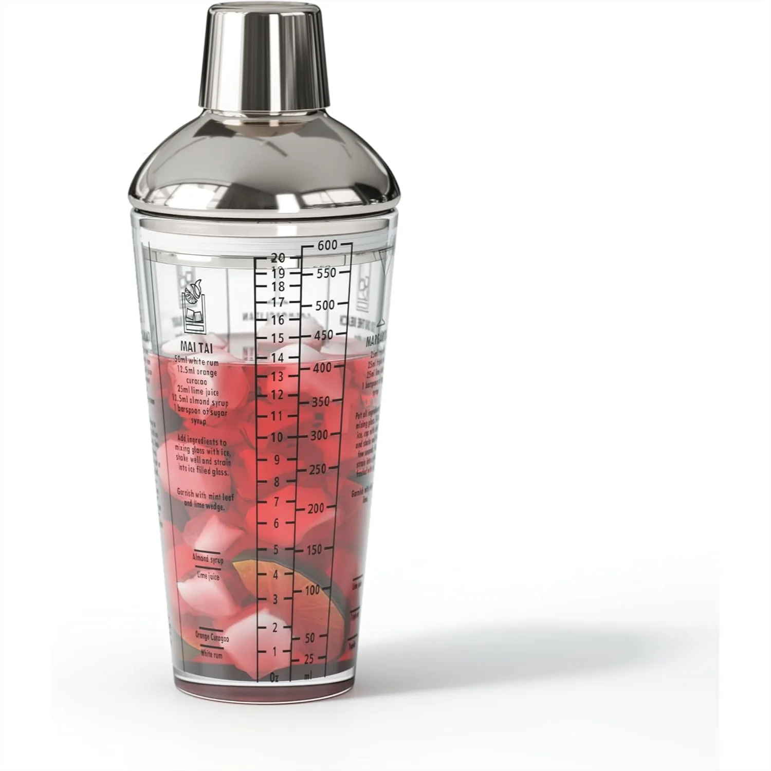 Glass Cocktail Shaker 20oz With Recipes And Measurements Built-In Strainer Leakproof Seal For Margaritas Martinis
Glass Cocktail Shaker 20oz With Recipes And Measurements Built-In Strainer Leakproof Seal For Margaritas Martinis