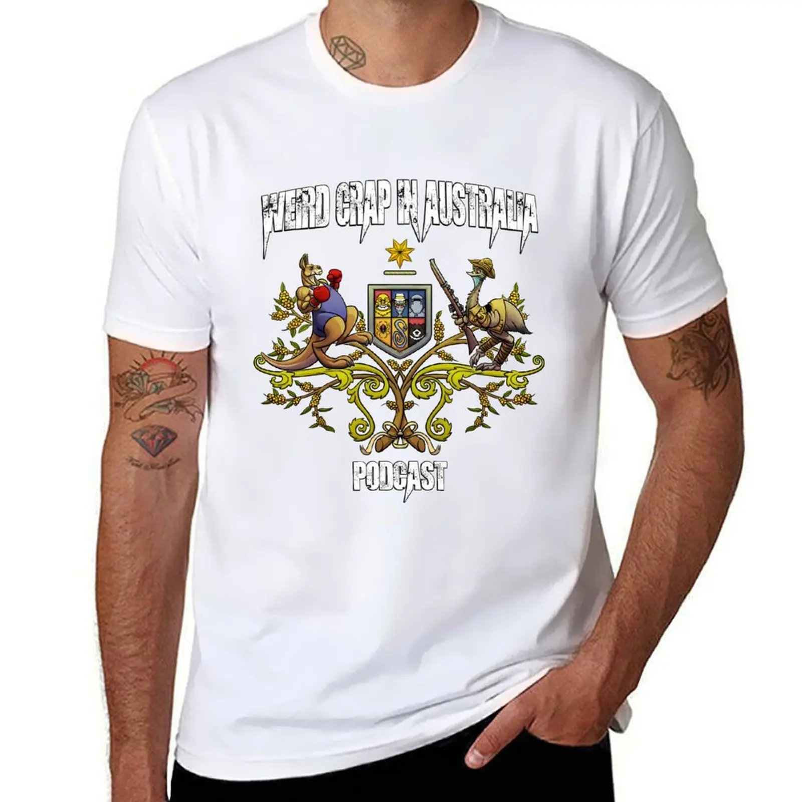 Weird Crap in Australia - Coat of arms (White Text) T-Shirt man t shirt summer printed t shirts for man T-Shirt
Weird Crap in Australia - Coat of arms (White Text) T-Shirt man t shirt summer printed t shirts for man T-Shirt