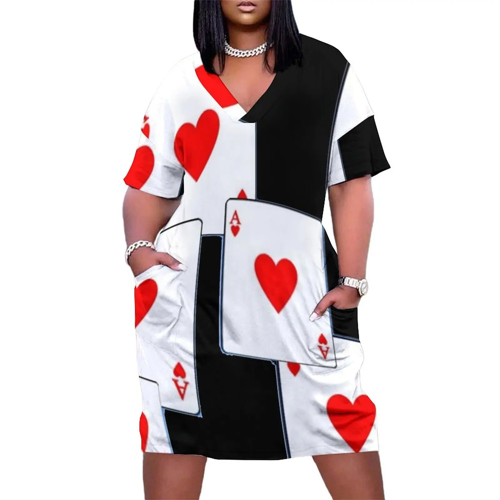 RED HEARTS ACES PLAYING CARDS ON BLACK COLOR Loose Pocket Dress women's fashion dresses elegant party dresses for women 2025
RED HEARTS ACES PLAYING CARDS ON BLACK COLOR Loose Pocket Dress women's fashion dresses elegant party dresses for women 2025