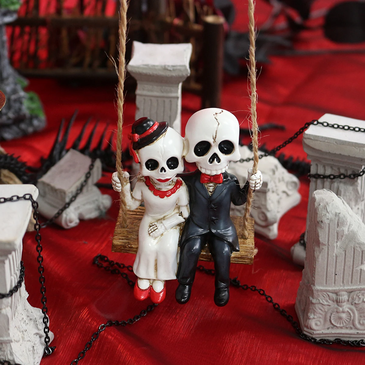 Eternal Love Skeleton Couple Swing Statue - 3.31 Inch Halloween Outdoor Resin Decorative Sculpture
Eternal Love Skeleton Couple Swing Statue - 3.31 Inch Halloween Outdoor Resin Decorative Sculpture
