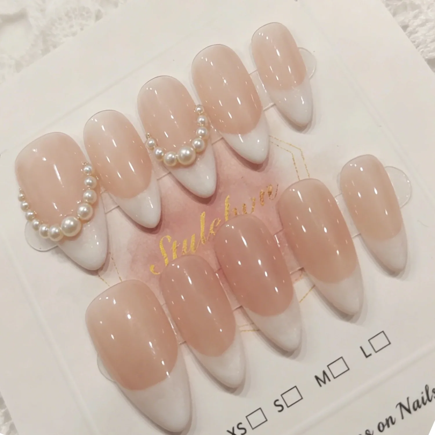 10pcs Pink Handmade Nail Classic French Almond Cat-Eye Nude Press on Nail Short Almond Fake Nail for Women&Girl False Nail Art
10pcs Pink Handmade Nail Classic French Almond Cat-Eye Nude Press on Nail Short Almond Fake Nail for Women&Girl False Nail Art