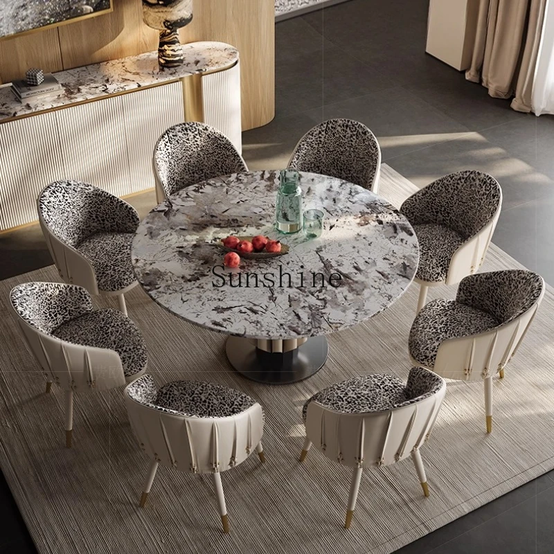 Особняк Haute Couture Villa, роскошный круглый обеденный стол из итальянского мрамора с камнями
Особняк Haute Couture Villa, роскошный круглый обеденный стол из итальянского мрамора с камнями