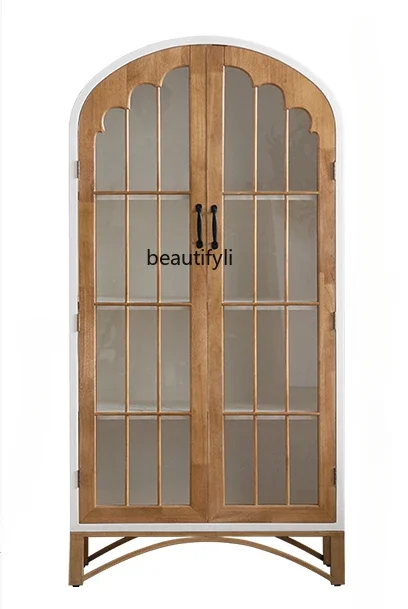 A38 French Solid Wood with Glass Cabinet Door Integrated Wall Living Room Half Wall Floor Retro Wine Cabinet Display Cabinet
A38 French Solid Wood with Glass Cabinet Door Integrated Wall Living Room Half Wall Floor Retro Wine Cabinet Display Cabinet
